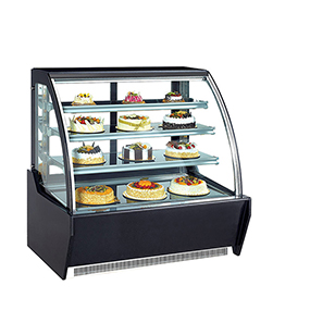 curved glass display counter big for dessert cake bakery bread